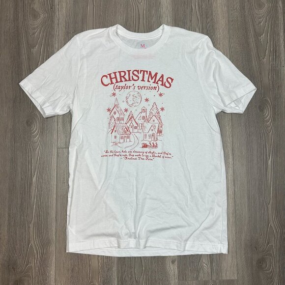 Tops - Taylor's Version Christmas Tree Farm Tee Holiday Graphic Shirt White Medium